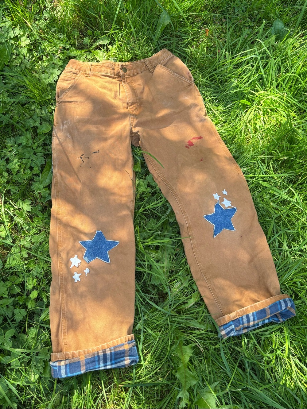 Carhartt Star Patch Flannel Lined Work Pants